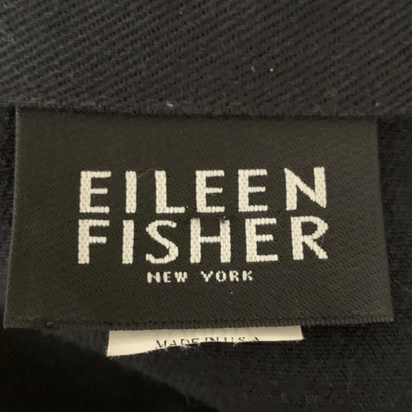 Eileen Fisher Navy Blue Jacket Coat Cotton Blend - Picture 4 of 5